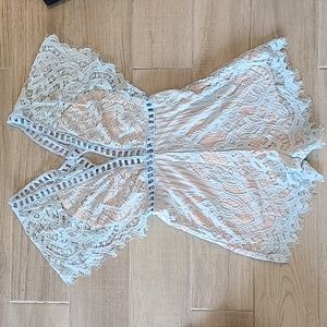 L'atiste Light Blue Lace Romper